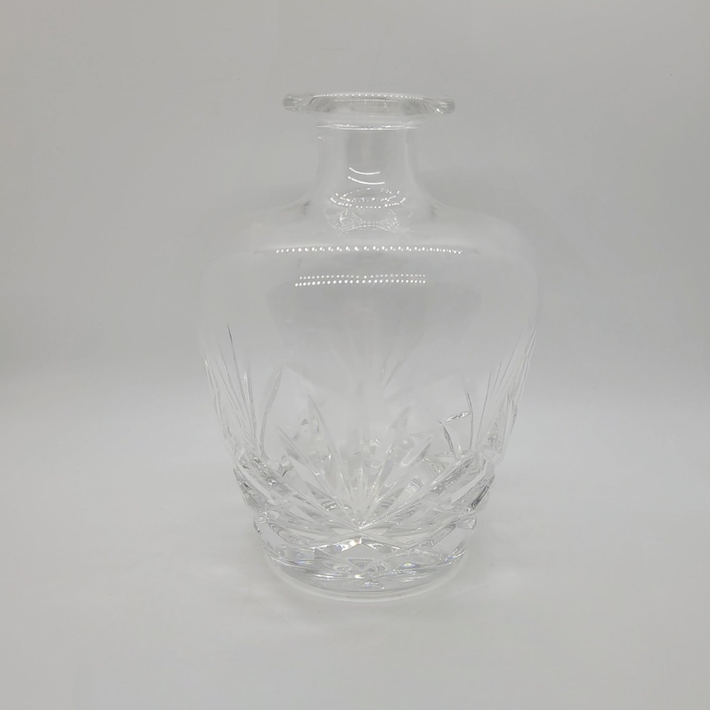 Vintage Clear Cut Crystal Decanter Starburst Pattern Glass Carafe Barware